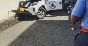 Police Van Runs Into Garage At Court House This Morning